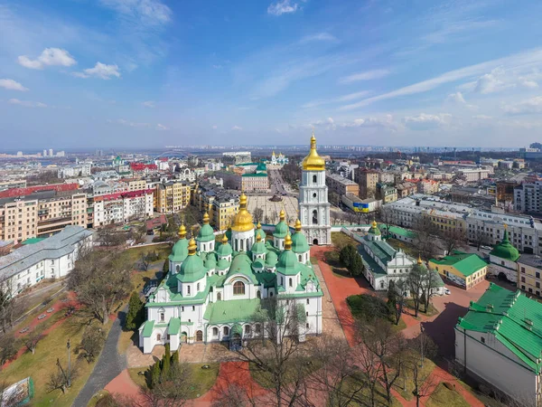 Kiev Ucraina Aprile 2020 Cattedrale Santa Sofia Kiev Vista Dal — Foto Stock