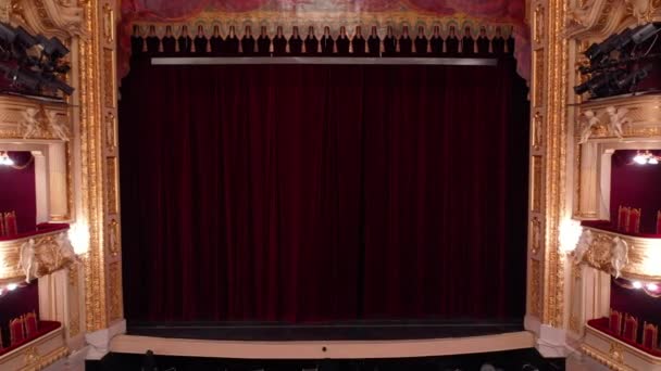 Lviv Ukraine Décembre 2020 Intérieur Opéra Lviv Ouverture Rideau — Video