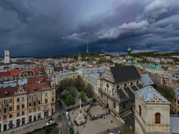 Львів Україна Травня 2021 Повітряний Вид Бернардінський Храм Львові Від — стокове фото