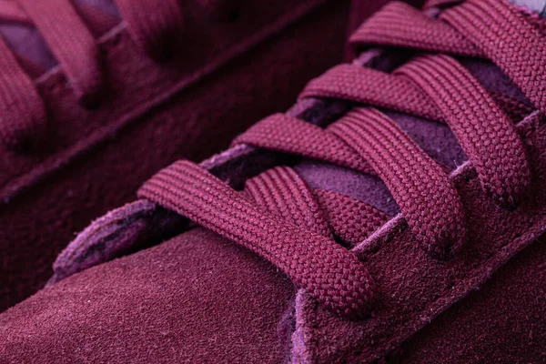 Closeup Wine Color Sneakers Design Purpose — Stock Photo, Image