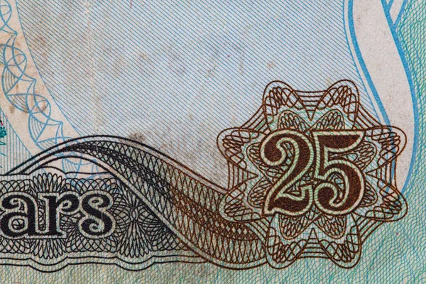 Fragmento Billete Dinares Iraquíes Emitido 1986 Con Fines Diseño — Foto de Stock