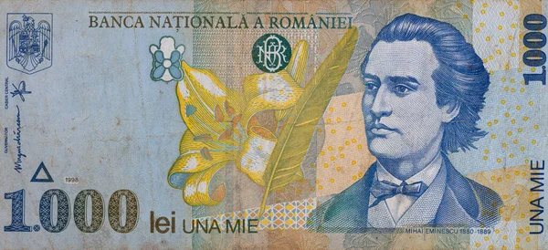 1000 Rumunských Bankovek Série 1996 Papír Pro Konstrukční Účely — Stock fotografie