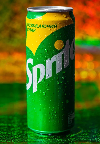 Georgia Usa 2021 Május Citromkonzerv Lime Ízesítésű Üdítőital Sprite — Stock Fotó