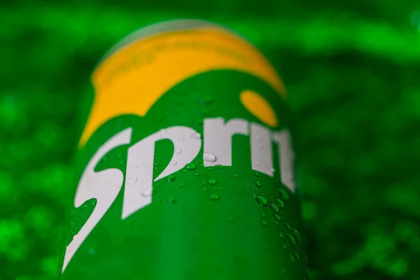 Georgia Usa 2021 Május Citromkonzerv Lime Ízesítésű Üdítőital Sprite — Stock Fotó