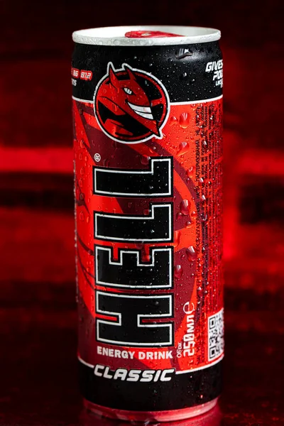 Hell Energy Drink Népszerű Energiaital Márka Forgalmazott Elsősorban Európában Ázsiában — Stock Fotó