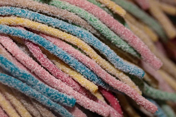 Multicolore Gelée Vers Bonbons Fond Texturé — Photo