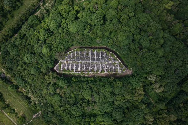 Aerial View Abandoned Military Tarakaniv Fort Dubno Fort New Dubno — Stock Photo, Image