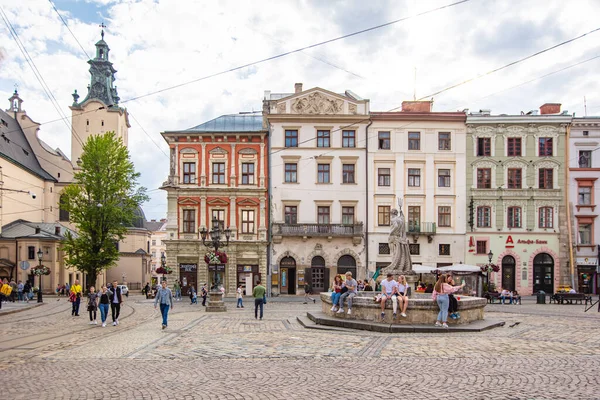 Lviv Ucrania Mayo 2021 Plaza Del Mercado Lviv — Foto de Stock