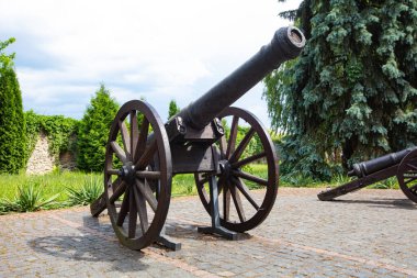 Kaledeki antik topun yakın çekimi. Duvar Kağıdı