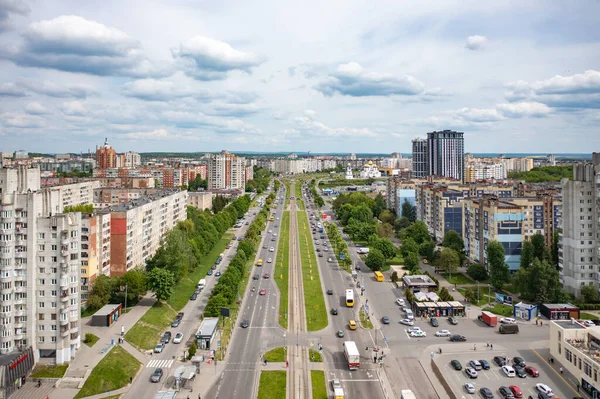 Lviv Ukraine Juni 2021 Luftaufnahme Von Sykhiv Dem Größten Wohngebiet — Stockfoto