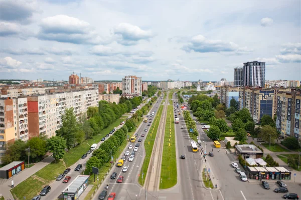 Lviv Ukraine Juni 2021 Luftaufnahme Von Sykhiv Dem Größten Wohngebiet — Stockfoto
