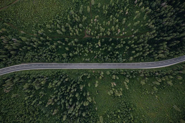 Vista Aerea Sulla Strada Montagna Drone — Foto Stock
