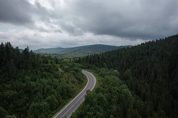 Vista Aérea Estrada Montanha Partir Drone — Fotografia de Stock