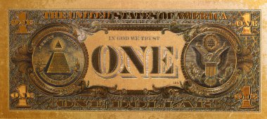 golden 1 US  dollar banknote for design purpose