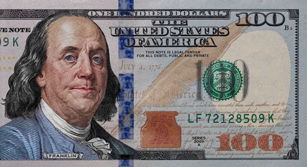 Fragment Einer Neuen Eingefärbten 100 Dollar Banknote Für Designzwecke — Stockfoto