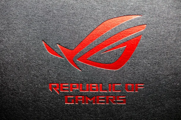 Tajpej Tajwan Sierpnia 2021 Logotyp Asus Rog — Zdjęcie stockowe