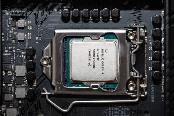 California August 2021 Closeup Intel Core 11900 Processor — 스톡 사진