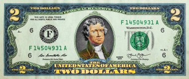 Tasarım amaçlı 2 ABD Doları banknotu
