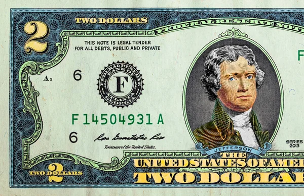 デザイン目的で2米ドル紙幣の裏面 — ストック写真