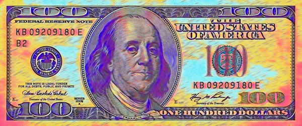 Стара Банкнота 100 Доларів Дизайну — стокове фото