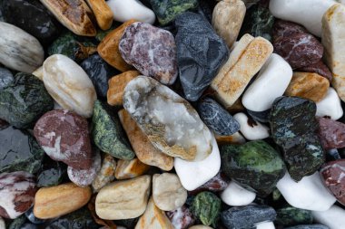 Multicolored Wet Decorative Pebble and Stone Texture