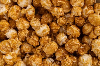 Tam Çerçeve Karamelli Patlamış Mısır Dokusunu Kapat