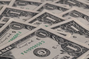 Dağınık ABD Bir Dolar Banknotlarının Tam Çerçeve Arkaplanı