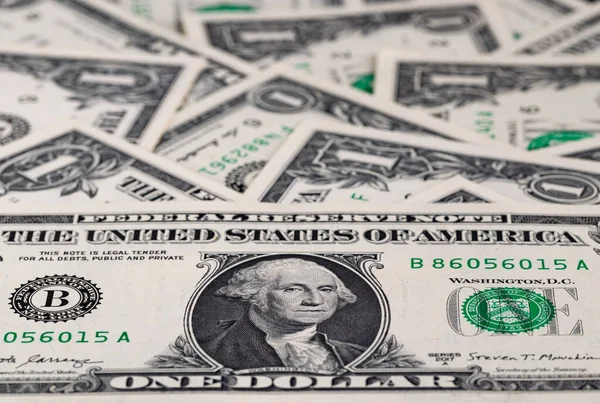Dağınık ABD Bir Dolar Banknotlarının Tam Çerçeve Arkaplanı