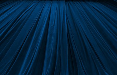 Tasarım amacı için tiyatro arka planında mavi perde