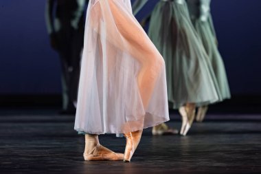 Karanlık Sahnede Balerin En Pointe