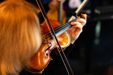 Orkestrada Keman Çalan Müzisyen Yakından