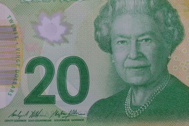 Kanada Kraliçe Elizabeth ile 20 Dolarlık Banknote