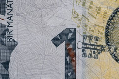 Azerbaycan 1 Manat Banknote Harita Bütünleşme Tasarımı