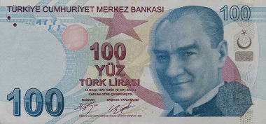 Türk Yüz Lira Banknotu Kapatın
