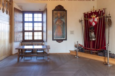 Zhovkva, Ukrayna - 26 Eylül 2025: Zhovkva kalesinin içi