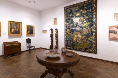 Zhovkva, Ukrayna - 26 Eylül 2025: Zhovkva kalesinin içi