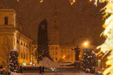 Lviv, Ukrayna - 14 Şubat 2026: Taras Shevchenko Anıtı ve Ulusal Yeniden Doğuş Dalgası