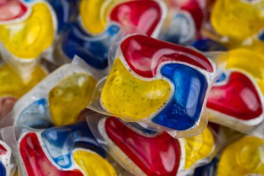 Birçok rengarenk Bulaşık Makinesi Deterjanının Arkaplanı