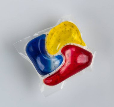 Tek Renkli Bulaşık Makinesi Deterjan Kapsülü Makro