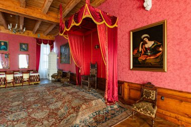 Zolochiv, Ukrayna - 27 Eylül 2025: Zolochiv Kalesindeki Görkemli Taht Odası