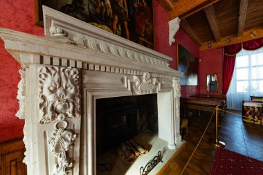 Zolochiv, Ukrayna - 27 Eylül 2025: Zolochiv Kalesindeki Görkemli Taht Odası