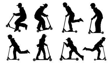 tekme scooter siluetleri