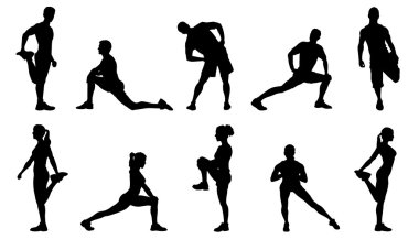 various stretch silhouettes clipart