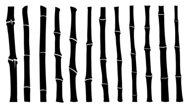 çeşitli bambu stick siluetleri