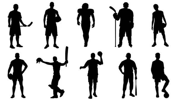 Силуэты командного спорта — стоковый вектор