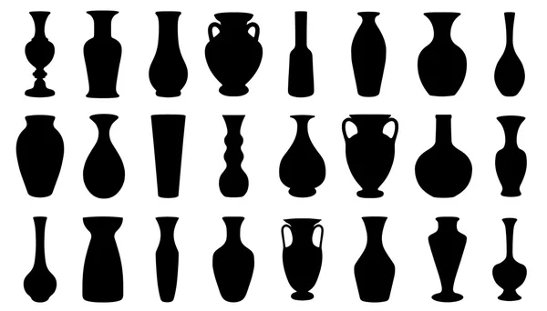 Various vase silhouettes — Stock Vector