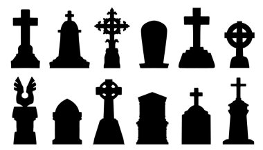 mezar taşı silhouettes