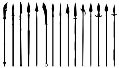spear silhouettes clipart