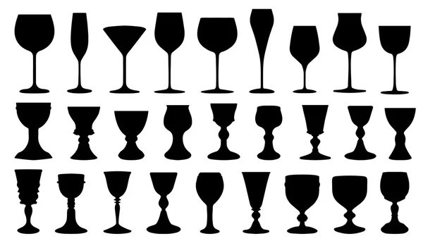 Силуэты вина — стоковый вектор