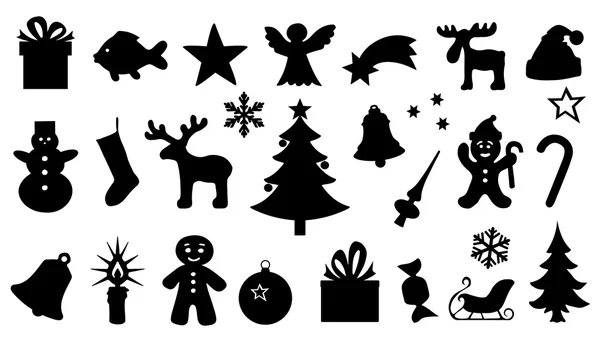 Noëls silhouttes — Image vectorielle